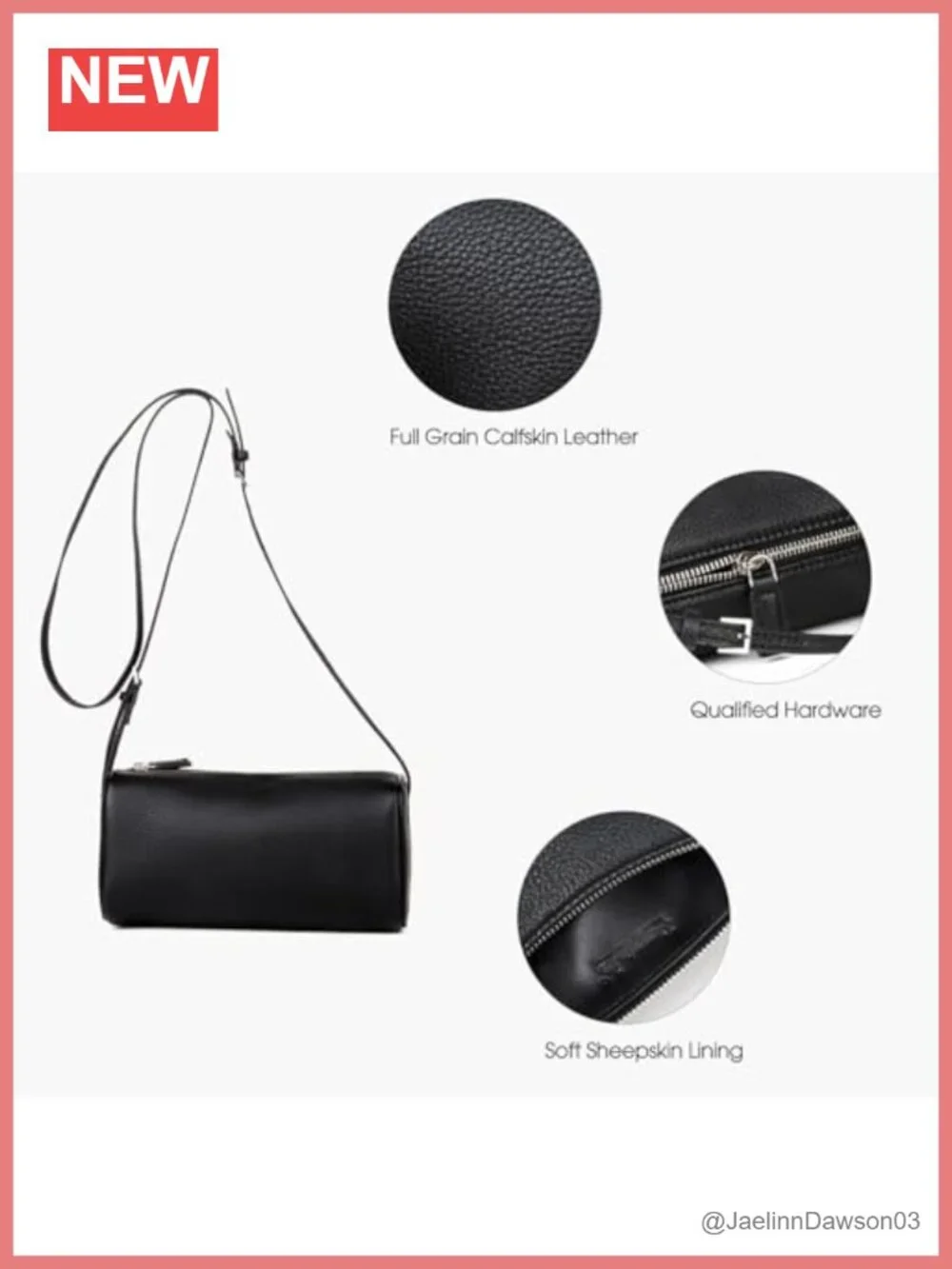 Premium Full-Grained Leather Crossbody Hobo Bag with Adjustable Strap